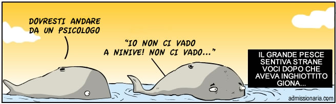 humor "il grande pesce e Giona"